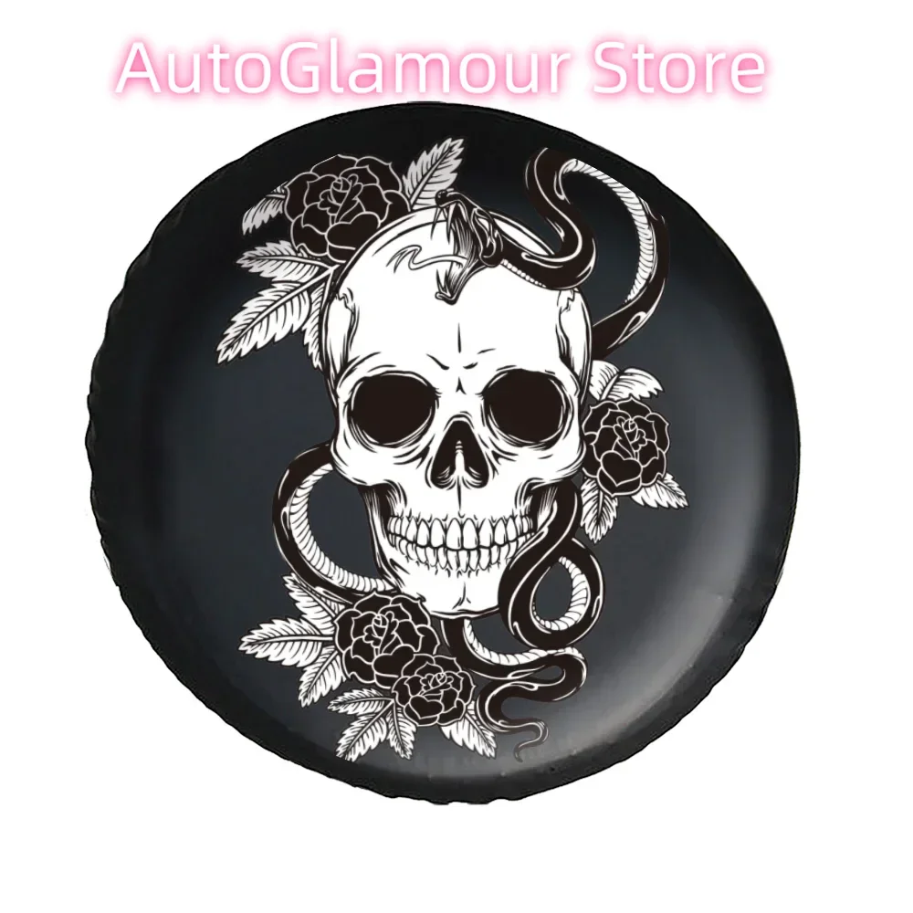 الجمجمة زهرة غطاء الإطار الاحتياطي مقاوم للماء الغبار واقية العالمي عجلة الإطارات يغطي صالح للمقطورة Rv SUV شاحنة تخييم الملحقات