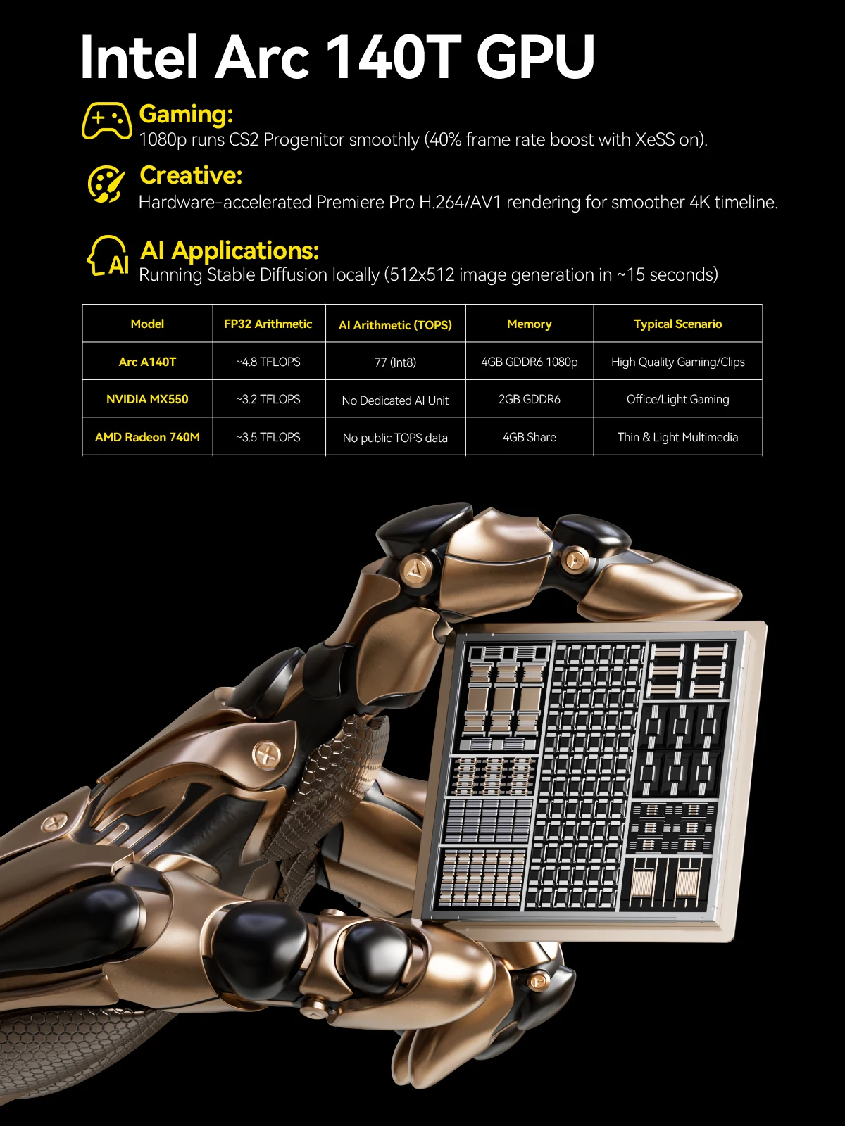 GMKtec AIミニPC EVO-T1 Intel Core Ultra 9 285H Win11 Pro M.2 SSD Wifi6 BT5.2 64GB LPDDR5 1TB SSD PCIe4.0 ゲーミングコンピューター