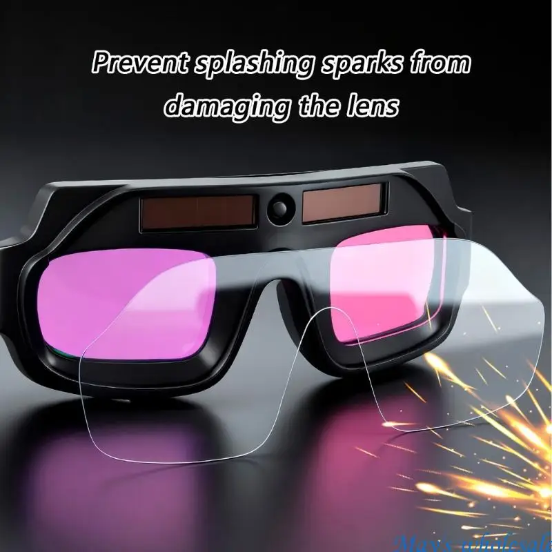 Adjustable Automatic Darkening Safety Glasses with Two Wearing Styles Solar Powered Comfort Fit for Professional Welders 448A