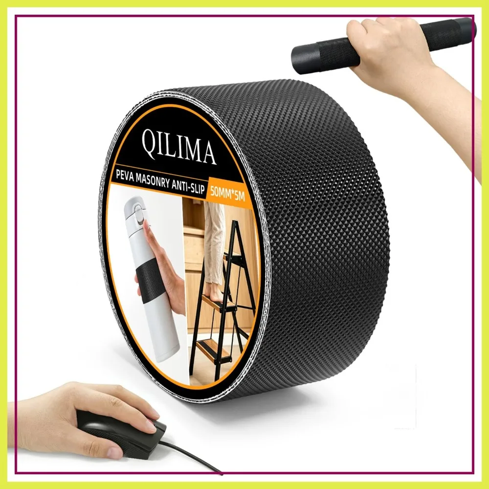 

Anti-Slip Grip Tape 2" x 16.5 ft, High Friction Wrap for Tennis Racket, Steering Wheel, Tool Handle, Gym Equipment