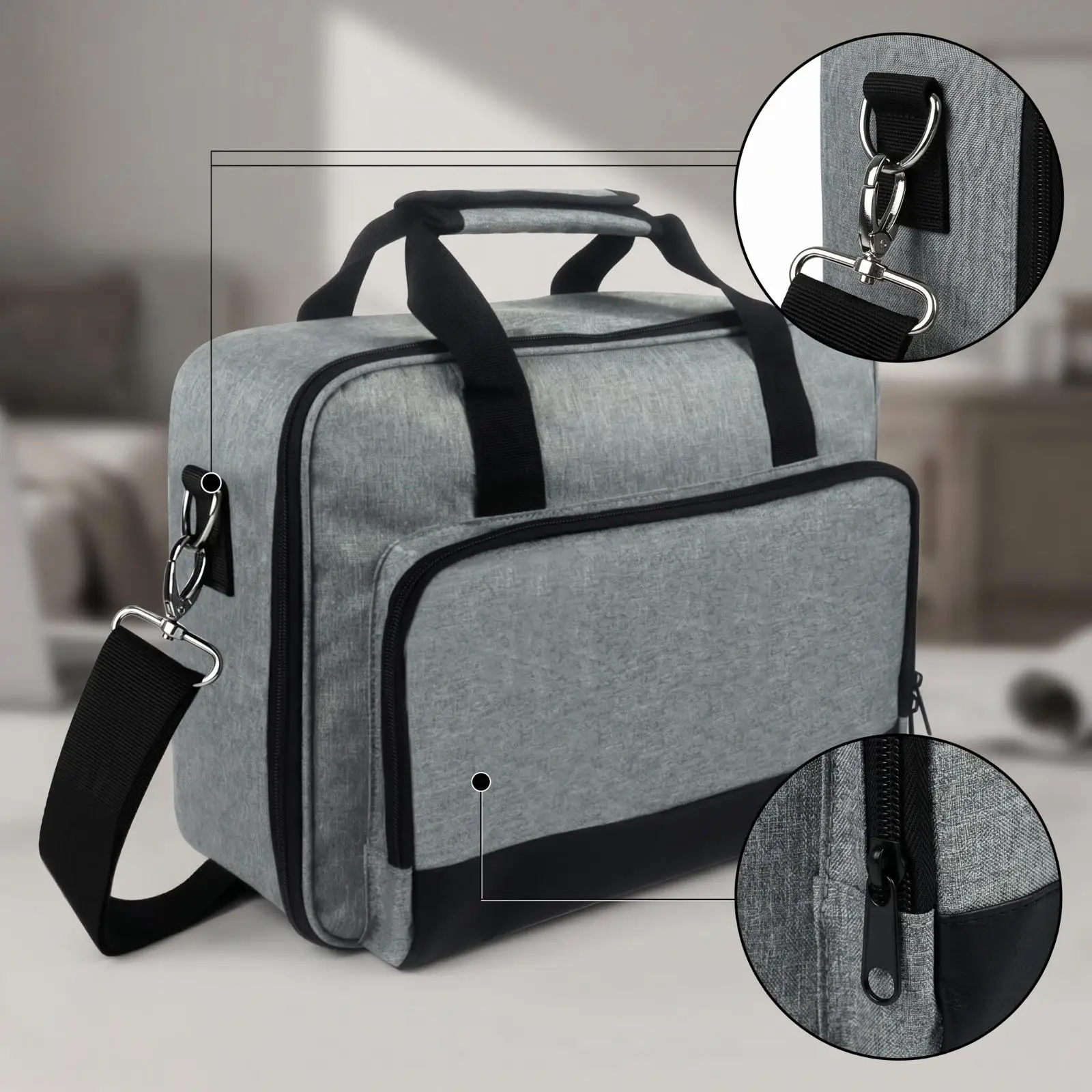Presentation Device Case with Shoulder Strap Detachable Presentation Device Case with Compartment Dividers Padded for