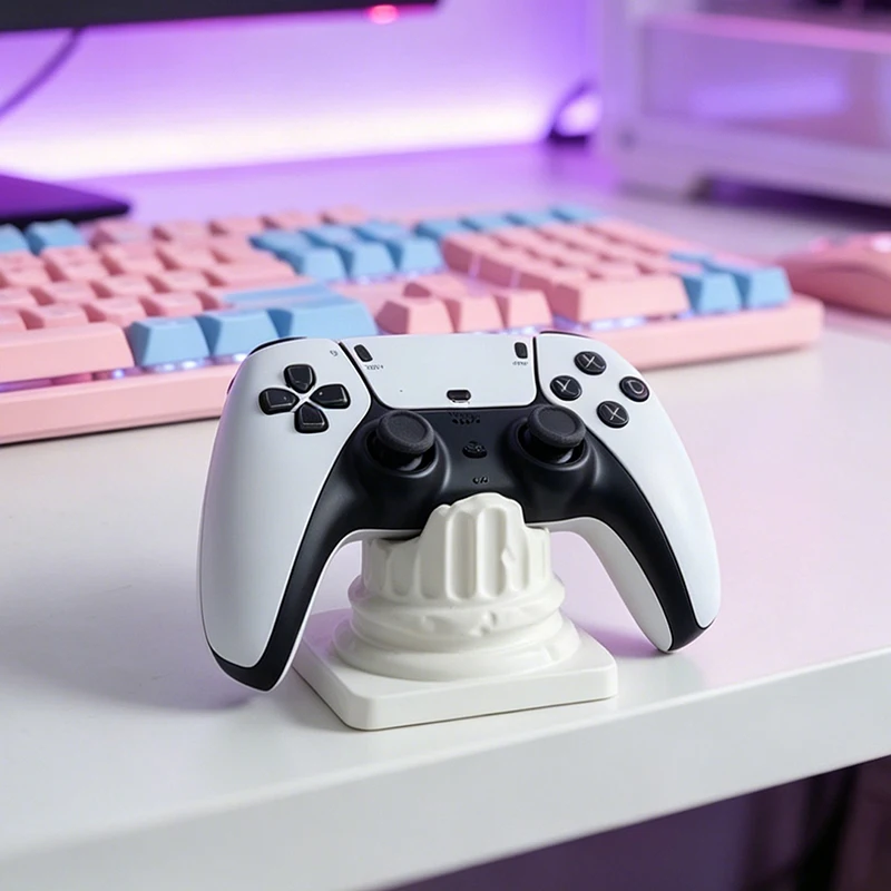 Modern Roman Column Resin Game Controller Stand Decorative Figurine for Gaming Room Desk Organizer and Home Decor Accent view 2