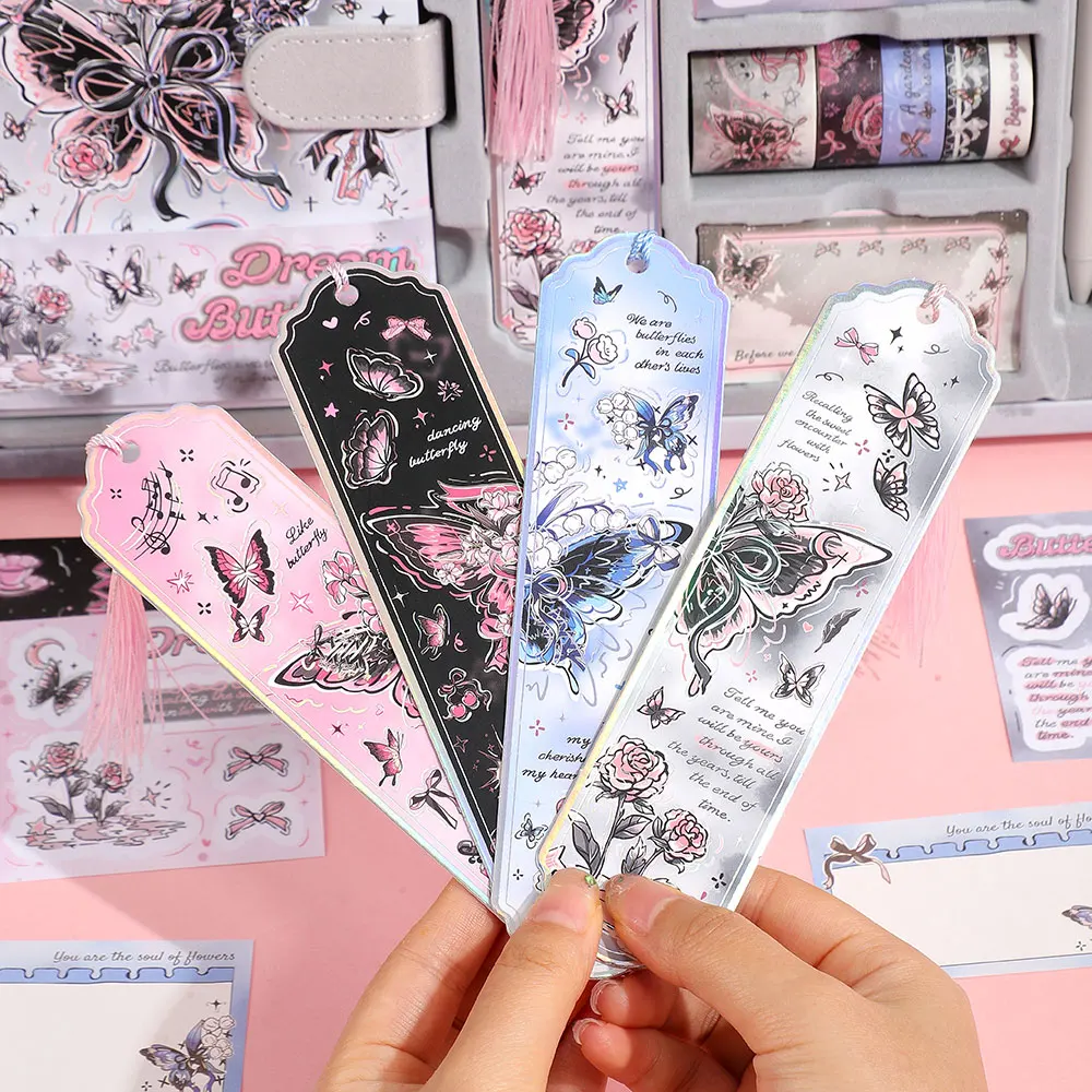 Silvering Butterfly Scrapbooking Kit With Notebook Stickers Pens Accessories For Journaling Students Scrapbook Stationery