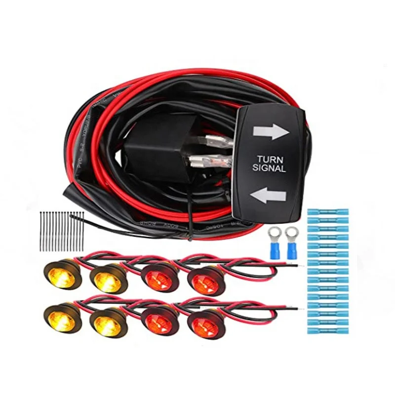 Universal Utv Street Legal Kit Rocker Arm  Flash Relay Harness Side Turn Signal Light Kit Compatible ATV Rocker Arm
