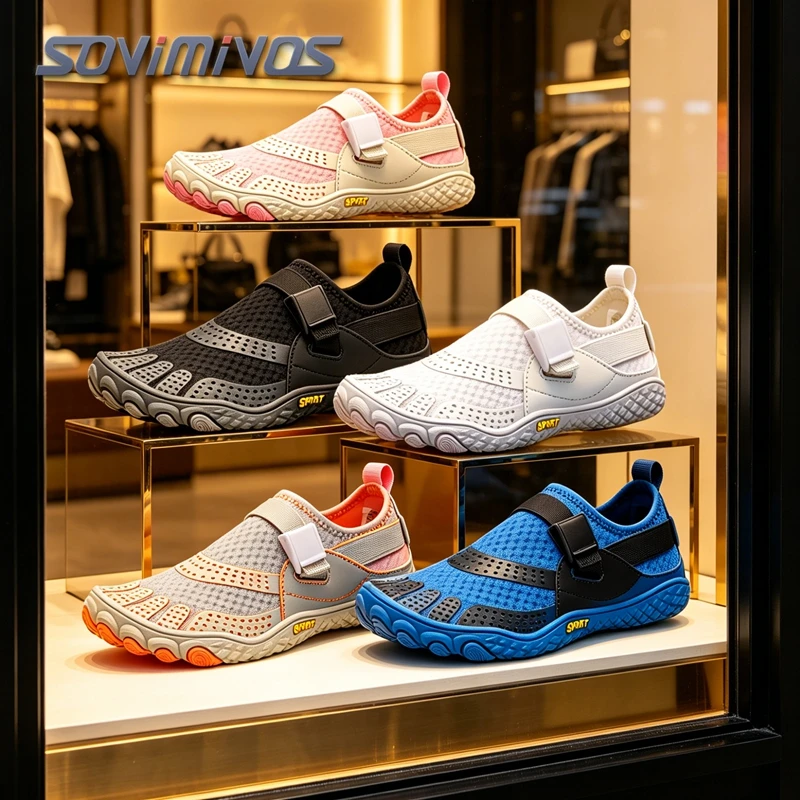 

SOVIMIVOS Quick Dry Water Shoes, Five Fingers Barefoot Aqua Shoes for Men Women, Lightweight Flexible for Yoga Water Sports
