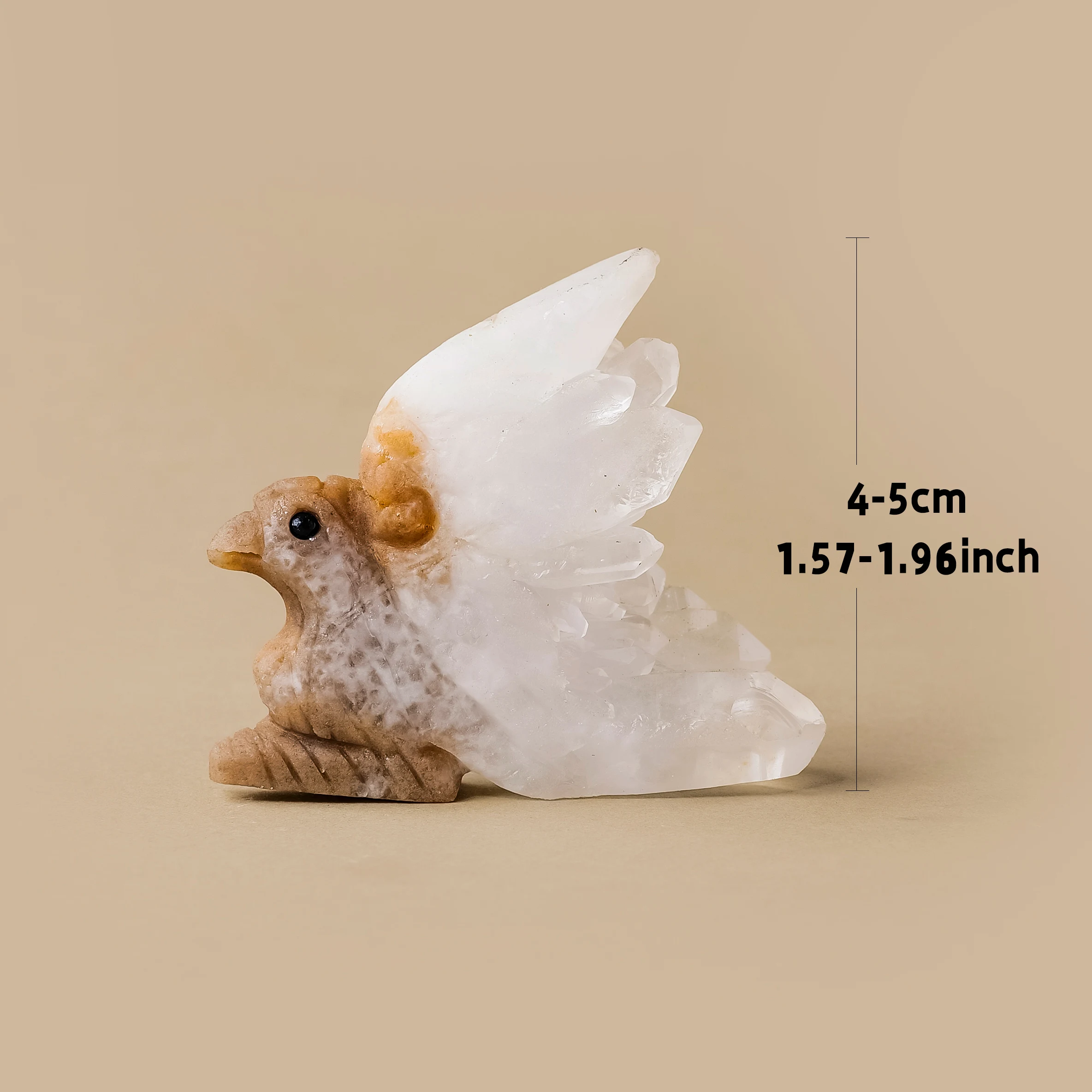 1PC Natural Clear Quartz Cluster Squirrel Figurine, Raw Crystal Bird Desktop Decor, Crystal Craft Holiday Gift