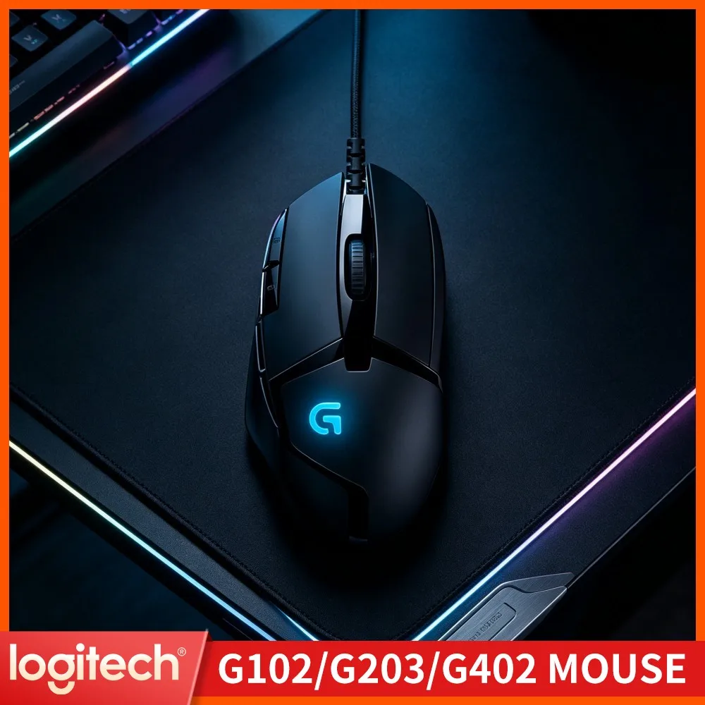 Logitech G402 Wired Gaming Mouse 32-Bit ARM Processor 8 Programmable Buttons 4 DPI Modes 1Ms Response For Gamers