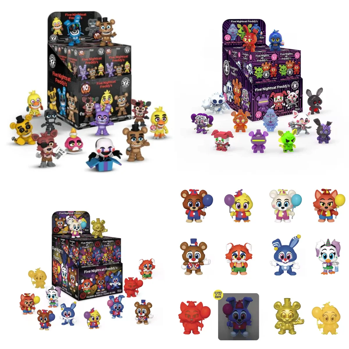 펀코 팝 애니메이션 & 만화 미스터리 미니스 파이브 나이츠 앳 프레디스 스티치 블라인드 박스 장난감 소년 선물 수집용 장식품