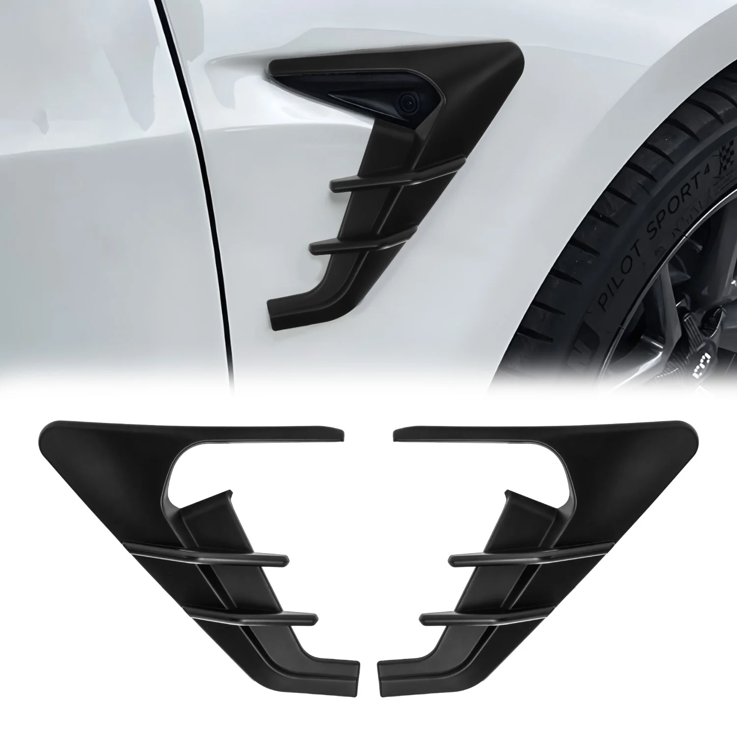 2PCS Side Fender Camera Cover Trim For 2017 2018 2019 2020 2021 2022 2023 TESla Model 3 & 2020 2021 2022 2023 2024 Model Y