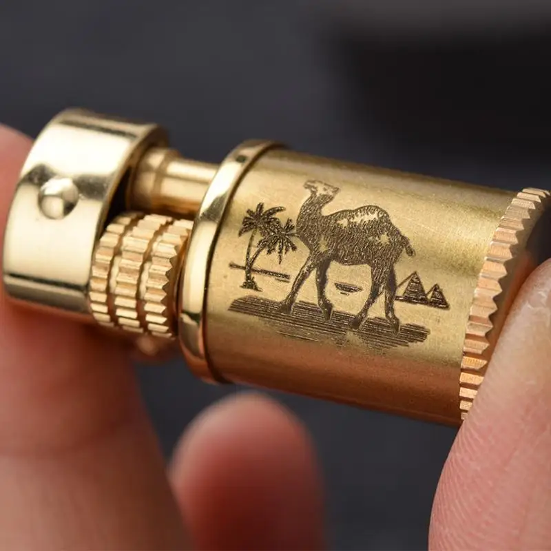 1Pc Brass Small Steel Cannon Kerosene Lighter Retro Mini Lifting Arm Creative Personalized Steel Cannon