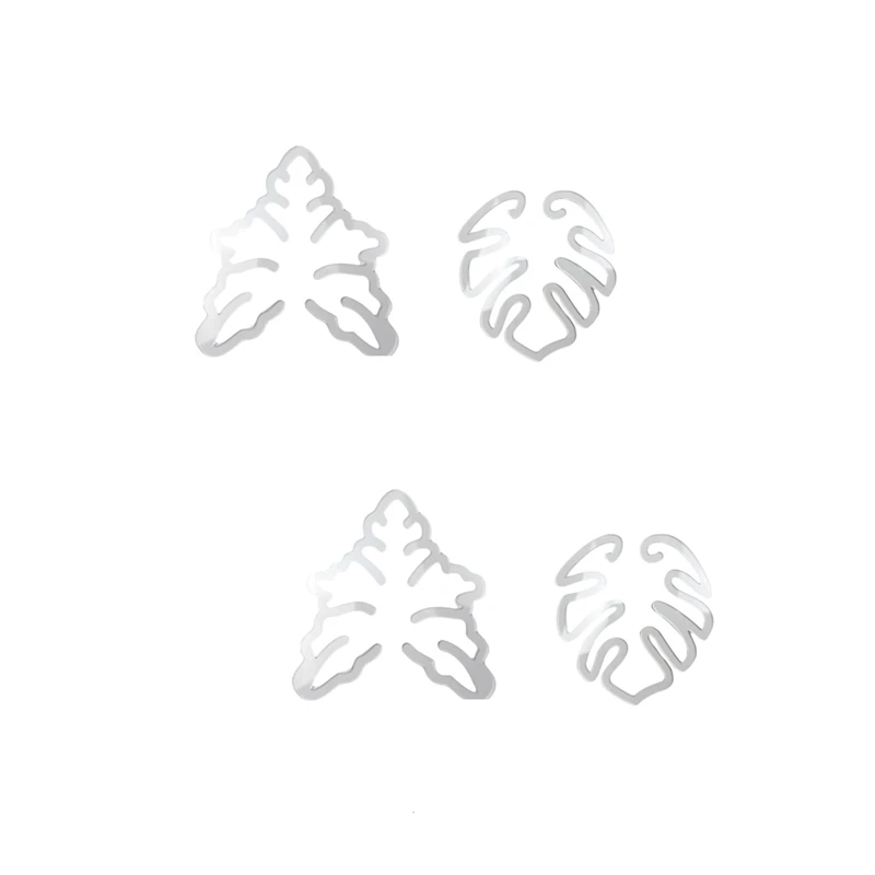 Turtle Shell bambu Clamp Set, planta tronco, suporte de plástico, em forma de flor verde Planta Folha Titular