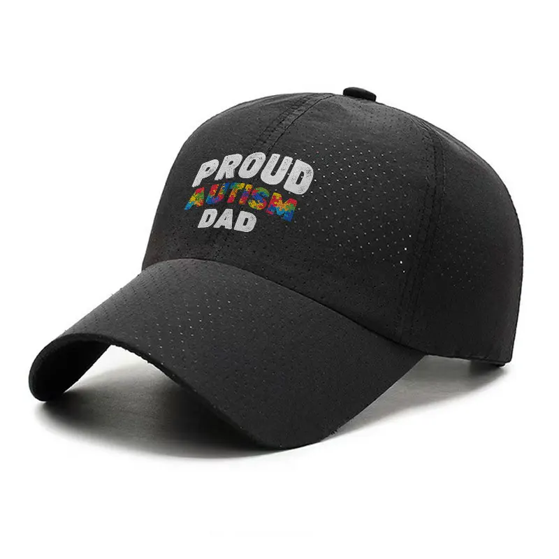 Proud Rainbow Dad Quick Dry Baseball Cap Adjustable Breathable Outdoor Sports Hat Unisex Gift for Fathers