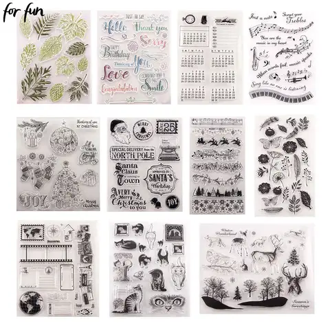 Eğlenceli için Retro şeffaf silikon pullar mühür defteri damga Scrapbooking DIY dekor için lastik damga kart yapma zanaat malzemeleri