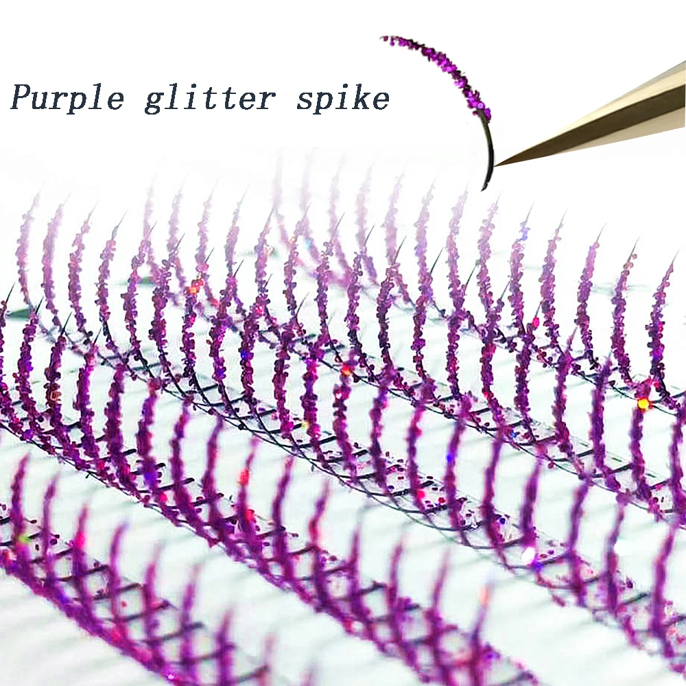 Qbeautylashes グリッタースパイク DIY まつげエクステンション コスプレつけまつげ 個別まつげミックス ソフトまつげ ハロウィン用