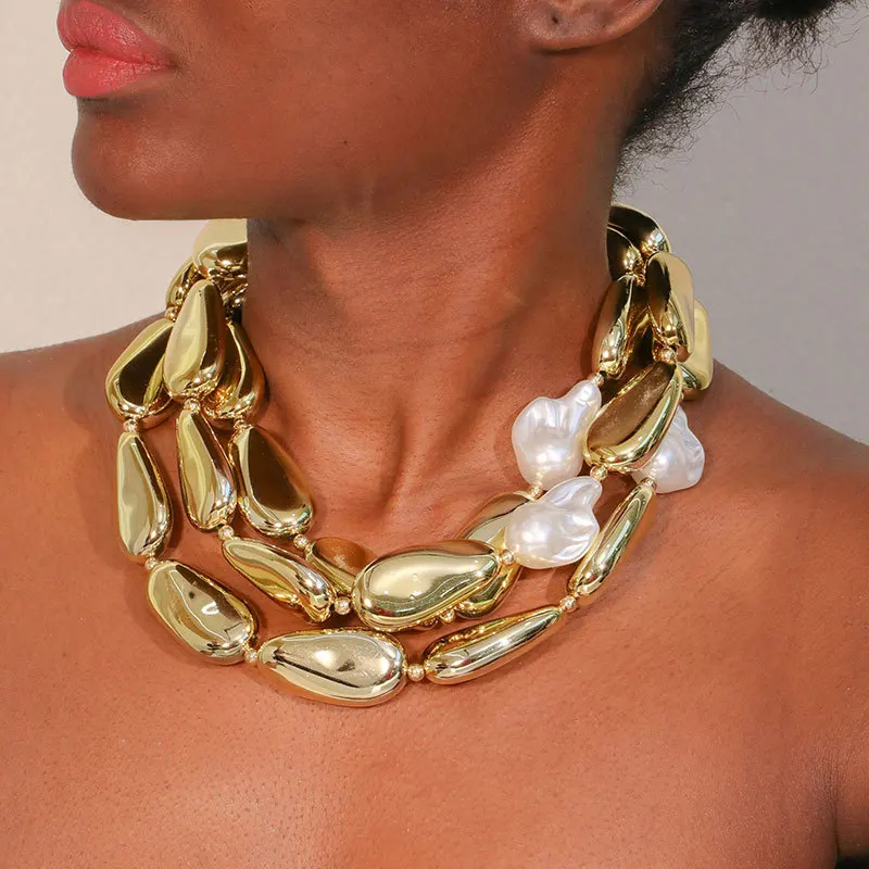 

1Pc Exaggerated Big Thick Chain Short Choker Necklace for Women Trendy Statement Collar on the Neck Accessories Fashion Jewelry