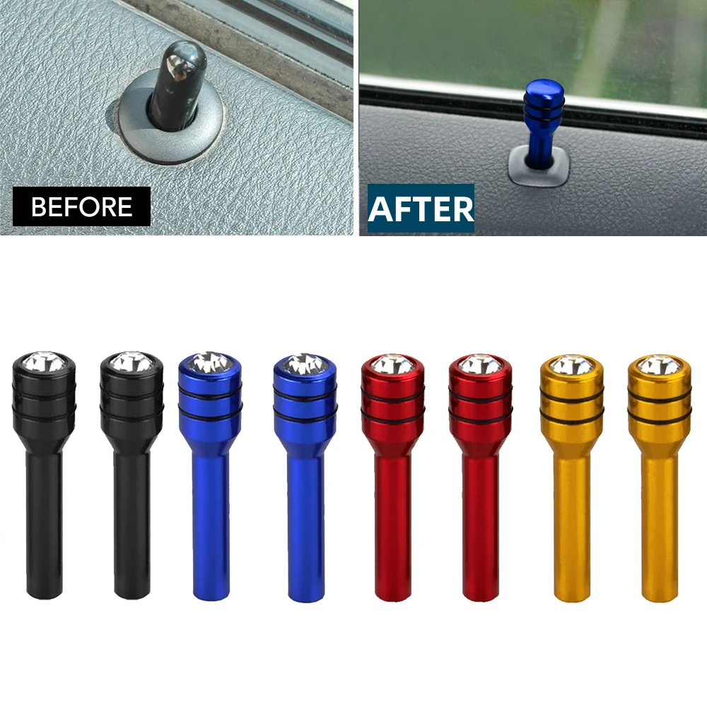 2x Car Alloy Door Lock Pins Lock Pin Screw Knob Cover for Volkswagen Polo Golf 3 Beetle MK2 MK3 MK4 MK5 MK6 Bora CC Passat B6 B5