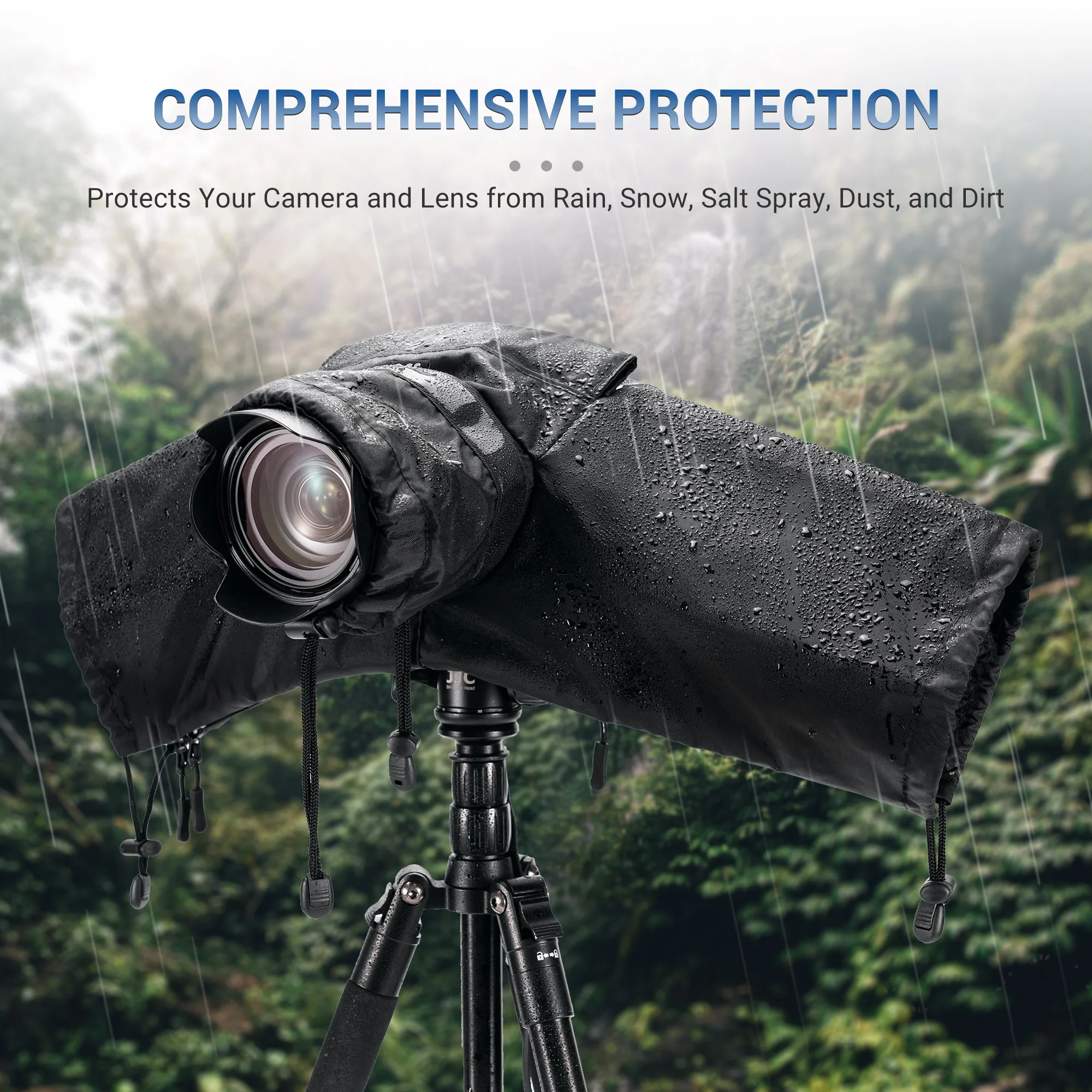 JJC-chubasquero mejorado para cámara sin espejo con correa para ventana de visualización, diseño montable para Canon, Sony, Nikon, Fuji