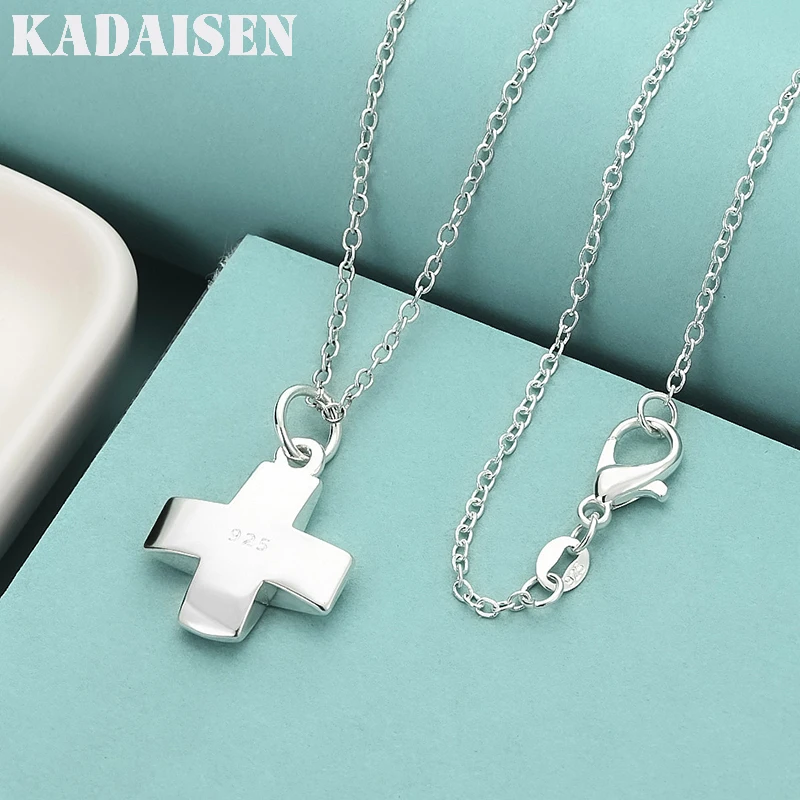 

925 Sterling Silver Snake Chain Cross Pendant For Women Wedding Party Fashion Charm Jewelry