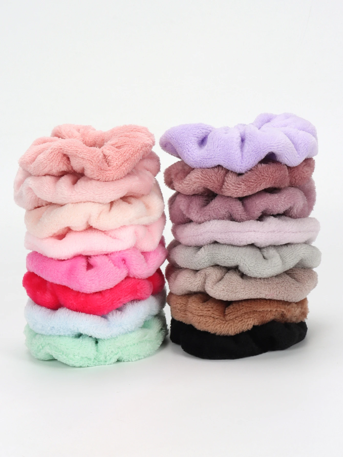 4er-Pack Haargummis, flauschig und weich, elastische Plüschhaargummis, Haargummis für Pferdeschwänze, die das Haar schützen, ohne es zu beschädigen_voghion.com