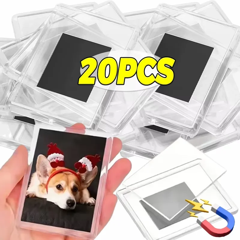 Transparent Magnet Photoes Holders Acrylic Refrigerator Magnetic Display Holder Clear Magnet Photo Frames Picture Insert Holders