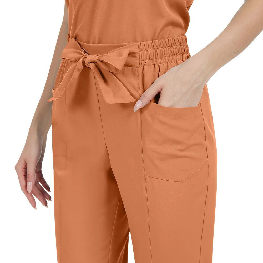 

Women's Thin V-Neck Quick-Dry Scrub Top For Operating Room, ICU, Beauty Salon, Pet Hospital, Employee, Nurse Uniform