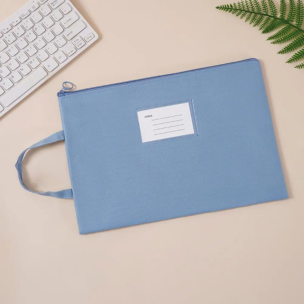 Work File Holder Waterproof Portable File Holder with Lanyard Zipper Closure for Office Supplies Organization Work File