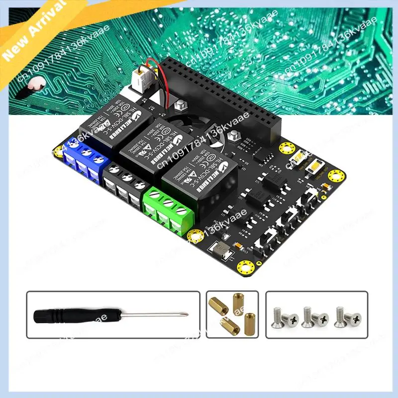 M01K Power Relay Board Expansion Module With Dual Cooling Fan Auto Color Changing LED For Raspberry Pi A+ 3A+ B+ 2B 3B 3B+ 4B