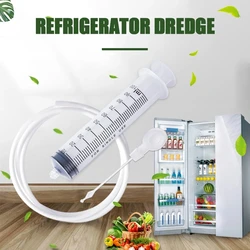 Refrigerator Drain Dredge Cleaning Set Long Flexible Brush Fridge Hole Cleaner Scrub Brush Home Suction Syringe Cleaning Device