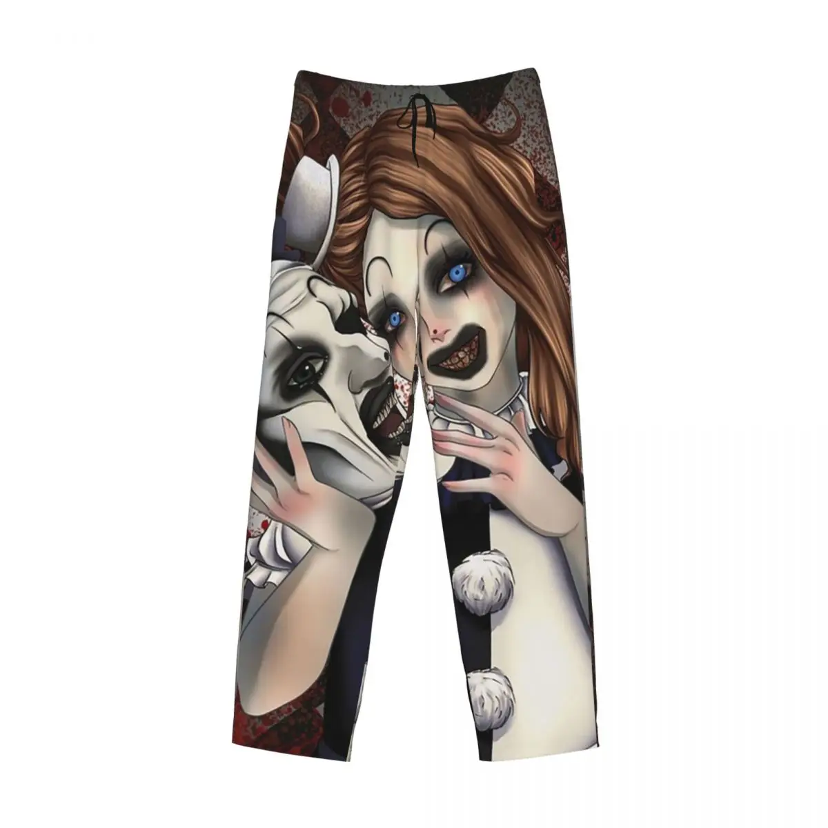 

Пользовательские пижамные штаны Terrifier 2, маленькая бледная девочка и клоун, мужская одежда для сна, штаны для сна с карманами