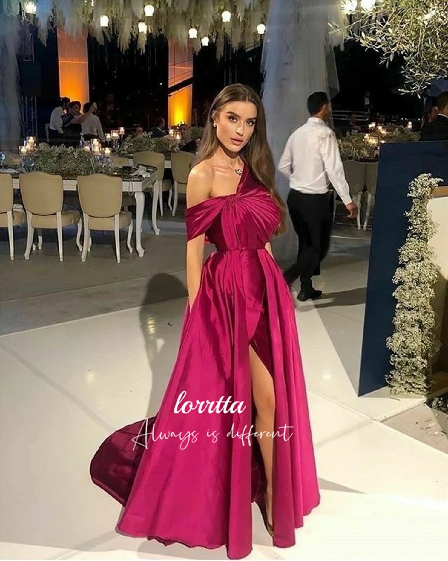 Lorrtta One Shoulder Sleeve Ball Gown Line A Evening Dress Wedding Dresses for Special Occasions Customized Prom Formal Party