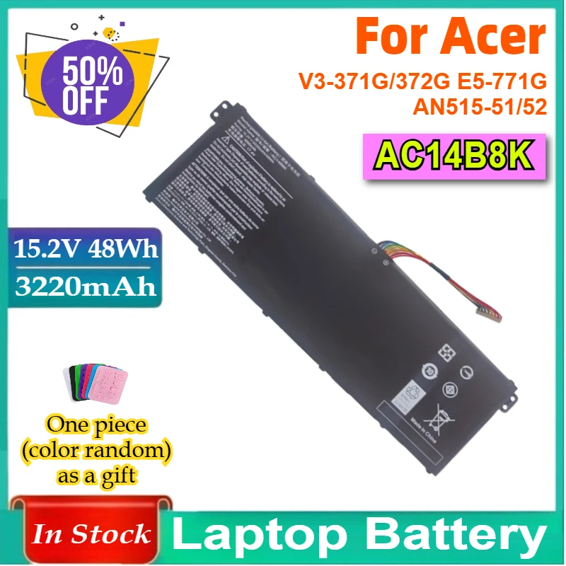 

Laptop Battery AC14B8K for Acer Aspire R3-131T R5-471T R5-571T E3-111 E3-112 ES1-511 ES1-512 ES1-531/-520 R7-371T R7-372T V3-111