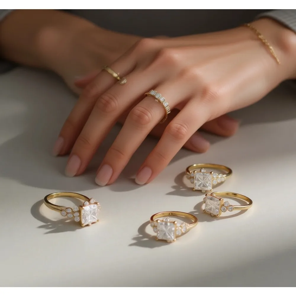 

Винтажное золотое обручальное кольцо с кристаллами CZ и оправой в стиле милгрейн, размер 7