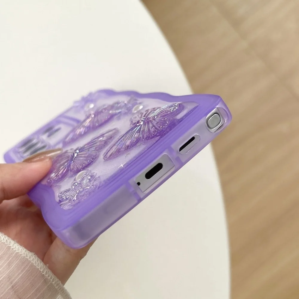 Cute 3D Pearl Butterfly Pendant Case For Samsung Galaxy S25 S24 Ultra S23 S21 FE S22 Plus A15 A13 A14 A35 A33 A24 A55 A56 Cover - náhled 5