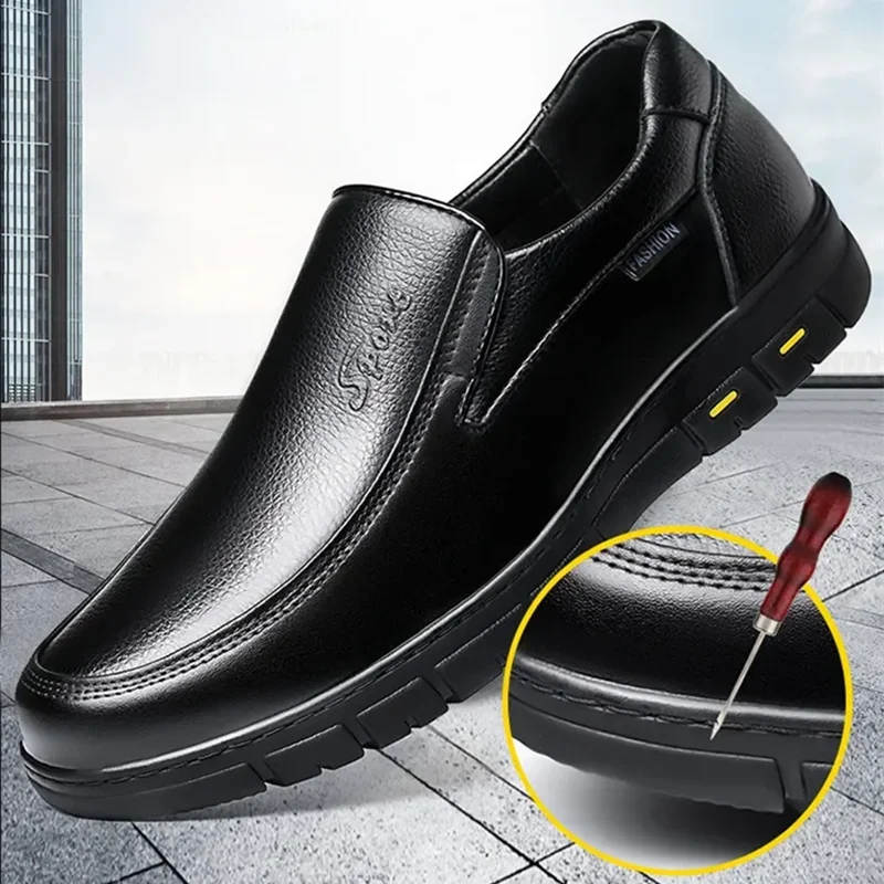 High Quality Leather Men Casual Shoes Breathable Italian Luxury Brand Mens Loafers Formal Mens Dress Shoes Slip-on Driving Shoes