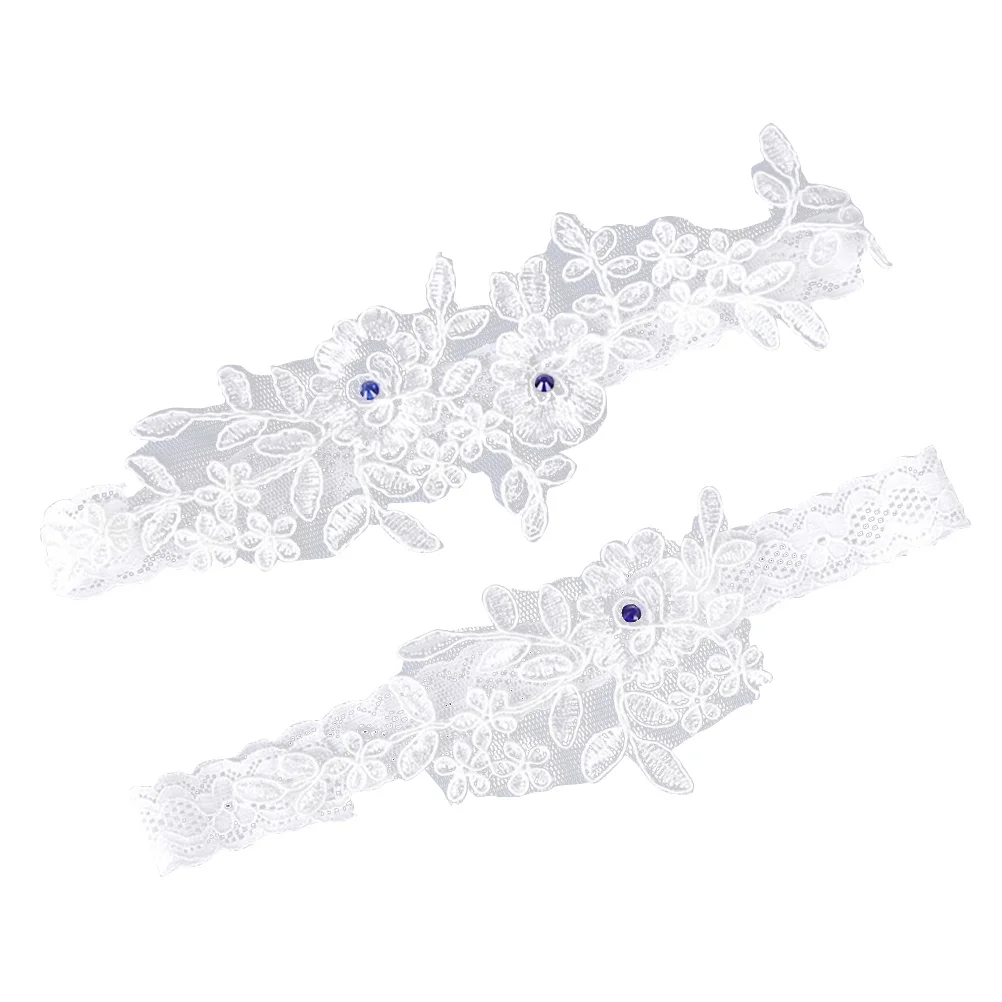 زوج واحد من أربطة الدانتيل للعروس وحفلات الزفاف والزفاف، مادة ممتازة مرنة مناسبة لتزيين وصيفة العروس