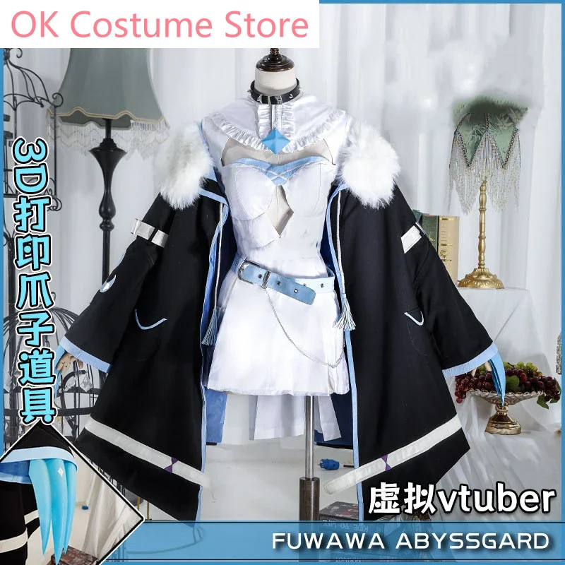 Vtuber Hololive Fuwawa Abyssgard Game Suit Gorgeous Lovely Dress Cosplay Costume Halloween Party Role Play Outfit Women