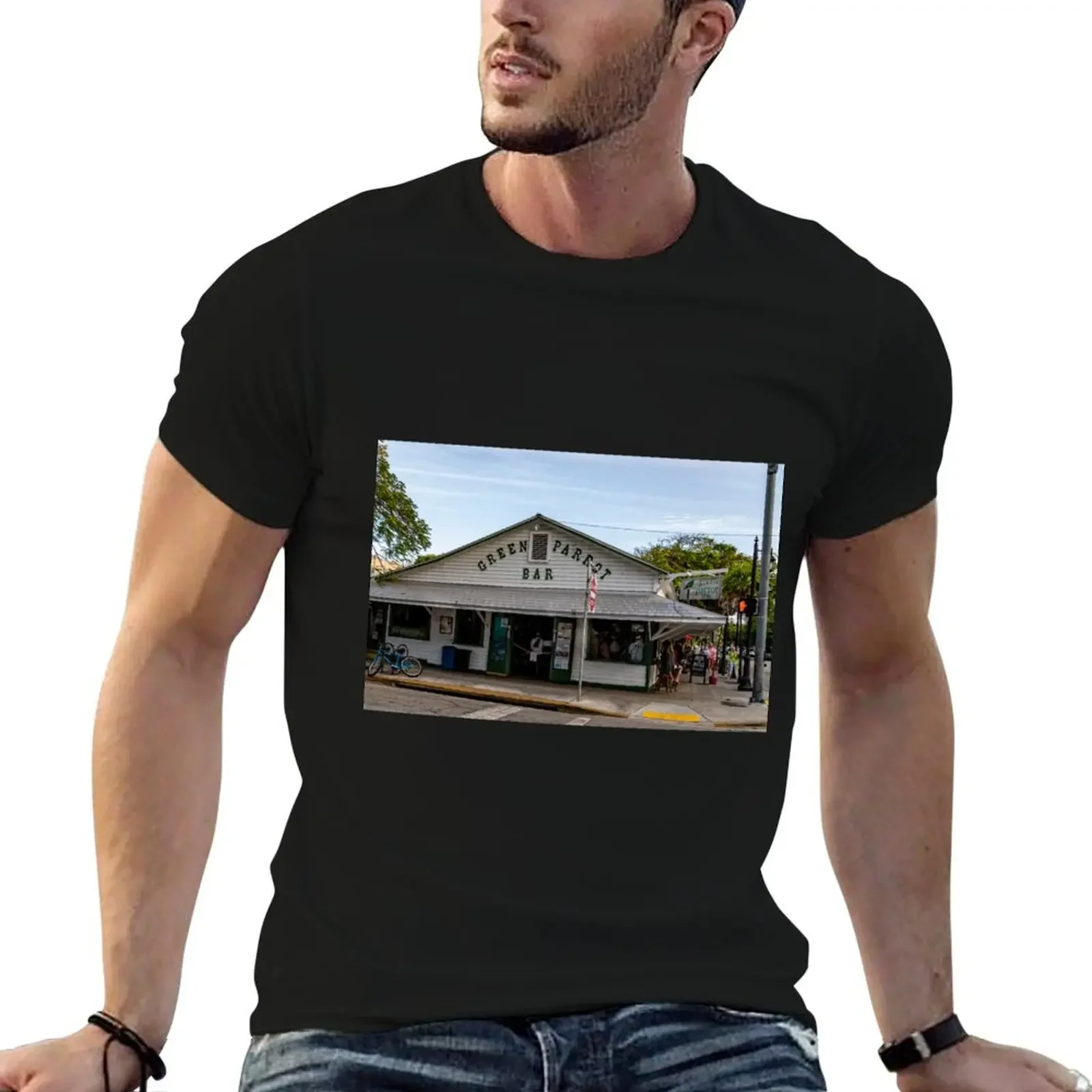 Green Parrot Bar, Key West Relaxed Fit T-Shirt oversized t shirt cheap stuff aesthetic clothes summer clothes clothing for men