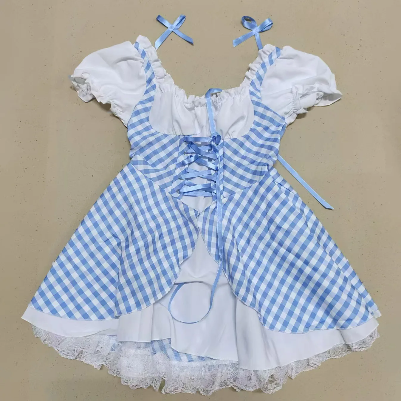 زي موحد مثير بنقشة مربعات، زي أداء للهالوين، زي خادمة لمهرجان البيرة، ملابس تمثيل الأدوار، زي نادلة للمسرح #5