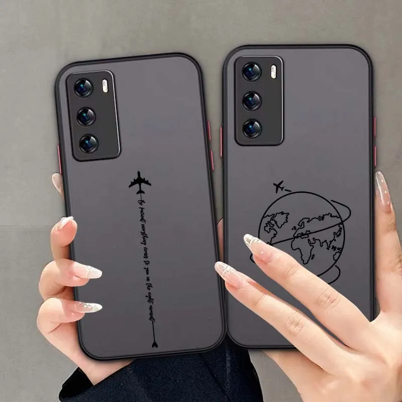 Airplane Flight Trail Cover For OPPO A98 A96 A95 A94 A93 A92 A79 A78 A77 5G 4G Frosted Translucent Phone Case