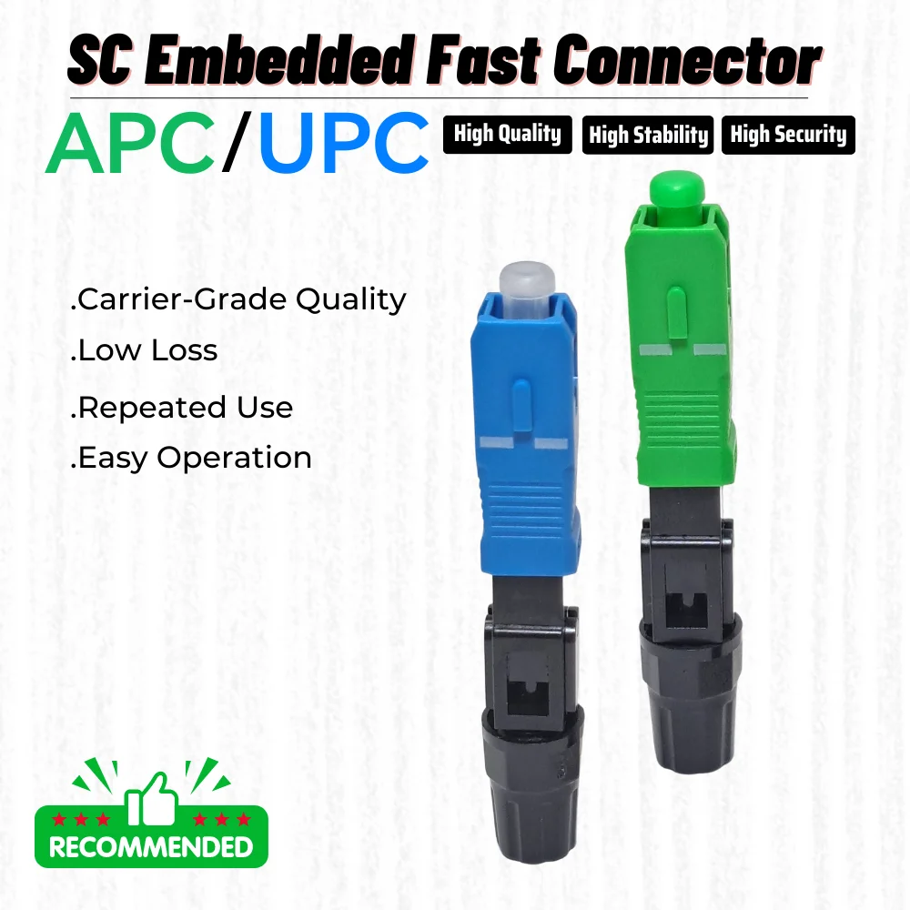 58mm SC APC SM Fiber Optic Fast Connector Single Mode Fiber Optic Adapter FTTH Fiber Optical Quick Flange Field Assembly Coupler