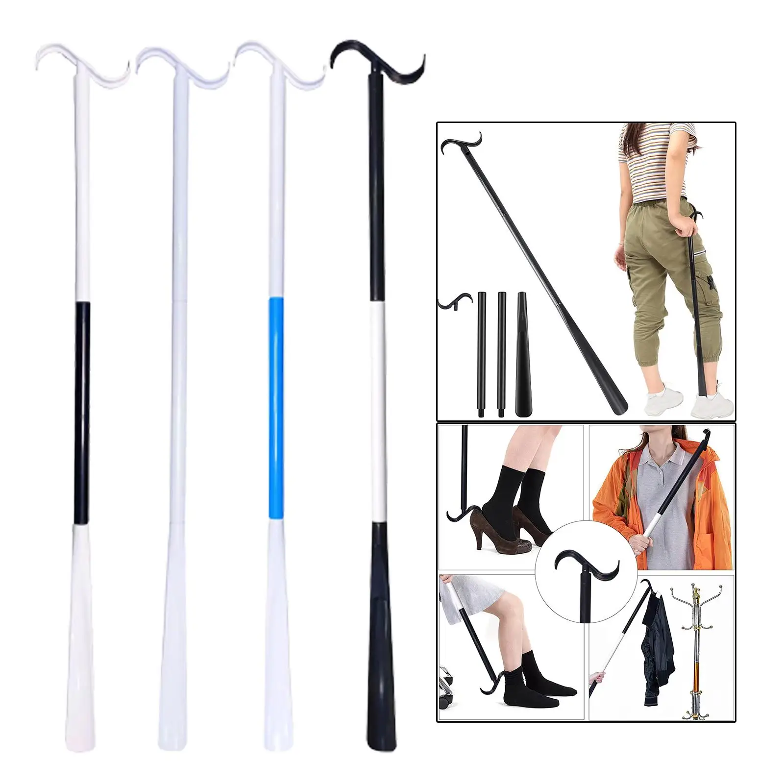 Dressing Stick Helper Multifunction 2 in 1 Tool Sock Remover Tool Shoehorn Long