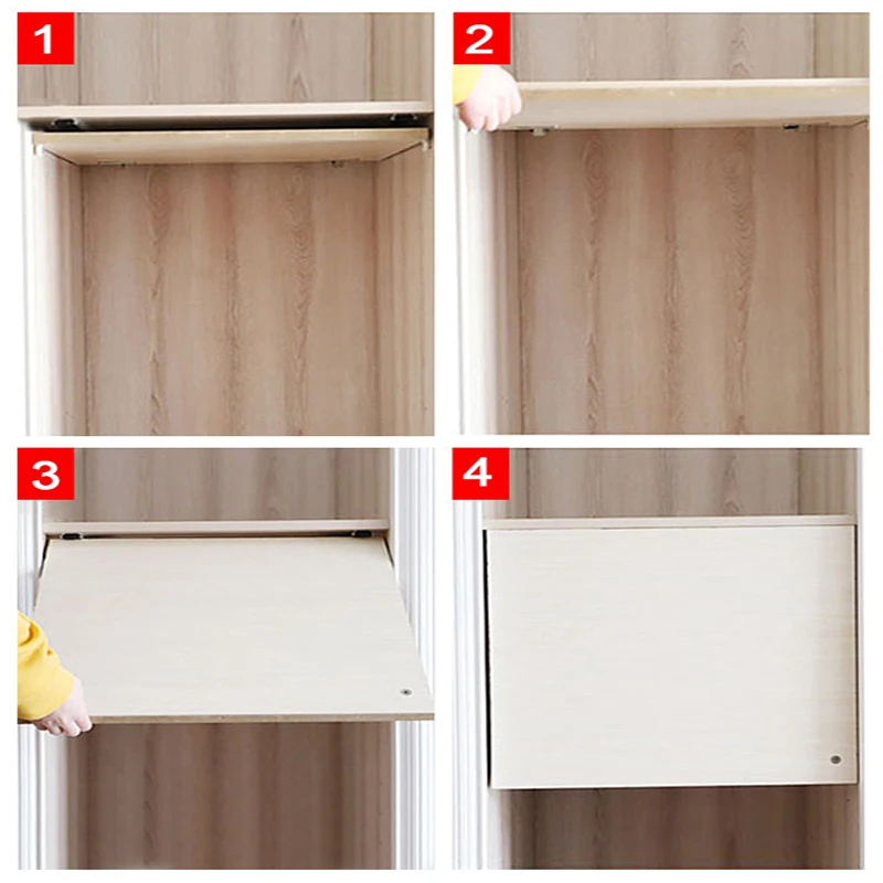 Upward Folding Concealed Pivot Door Track For Cabinet Pocket Door With Telescopic Side Mount Insert Slide Guide Rail Hardware