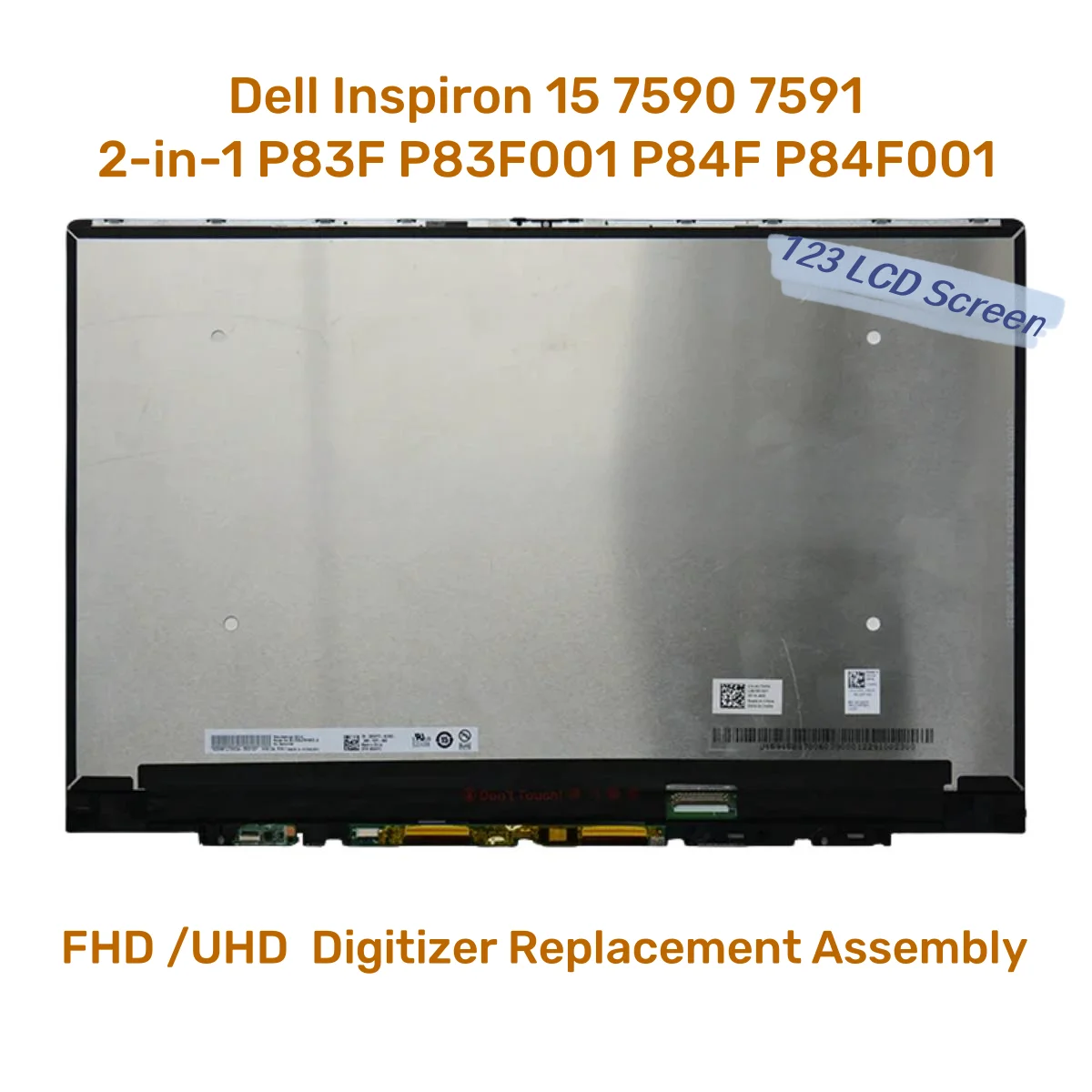 

15,6 "4K UHD FHD для Dell Inspiron 15 7590 7591 2 в 1 P83F P83F001 P84F P84F001 ЖК-дисплей с сенсорным экраном и дигитайзером в сборе