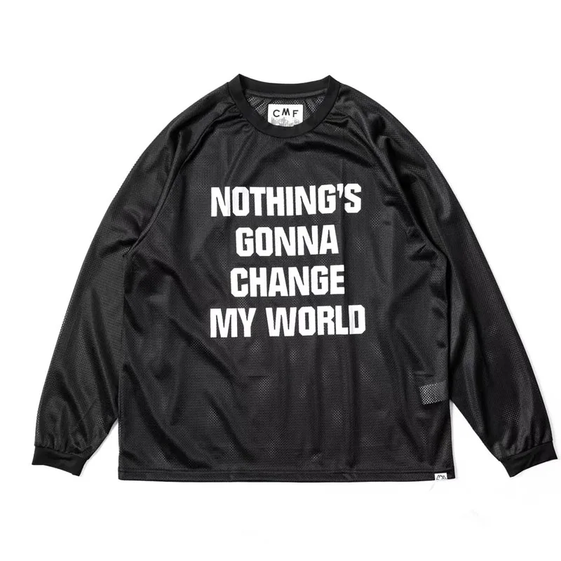 COMFY Letter Printed Mesh Long Sleeved T-shirt CMF Sunscreen Cool Quick Drying Men's Tee
