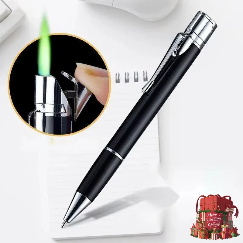 Creative Torch Lighter Unusual Pen Ultra Thin Long Strip Metal Jet Butane Cigarette Lighter Turbo Lighters Mini Portable Gadget