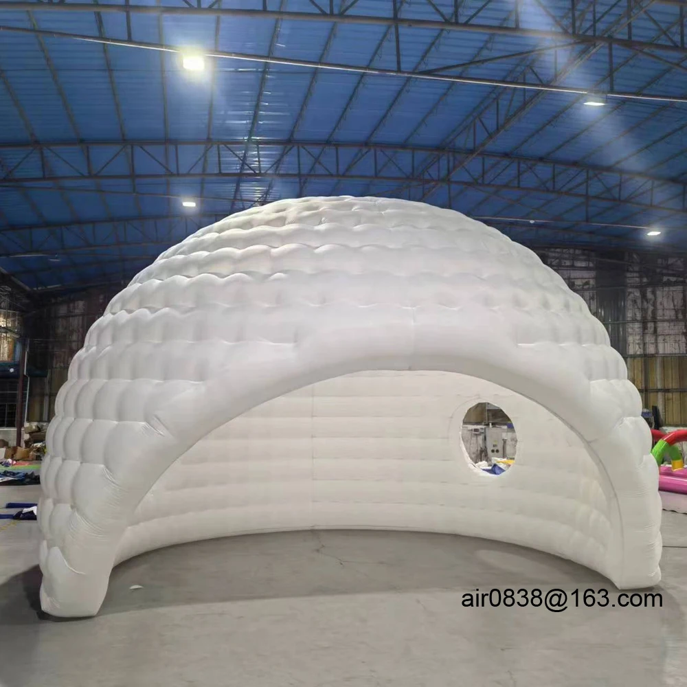 Outdoor Advertising Inflatable Golf Tent White Air Dome With Round Windows Inflatable Golf Igloo For Wedding Party Sports Event