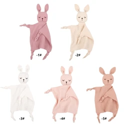Cartoon Rabbit Baby Soother Toy Appease Bib Cute Cartoon Burping Cloth for Newbrons Breathable Comforting Towel