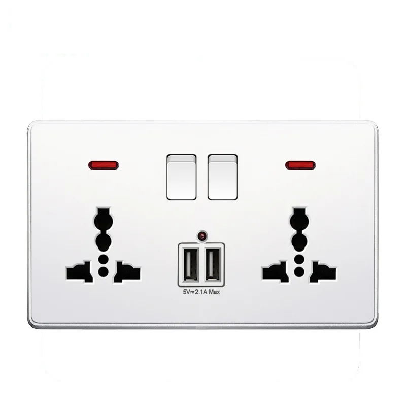 WhiteUK Malta Africa 86 146 Type PC Panel Sockets 2USB Type C Fast Charge USB Outlets Hongkong Standard Good Quality