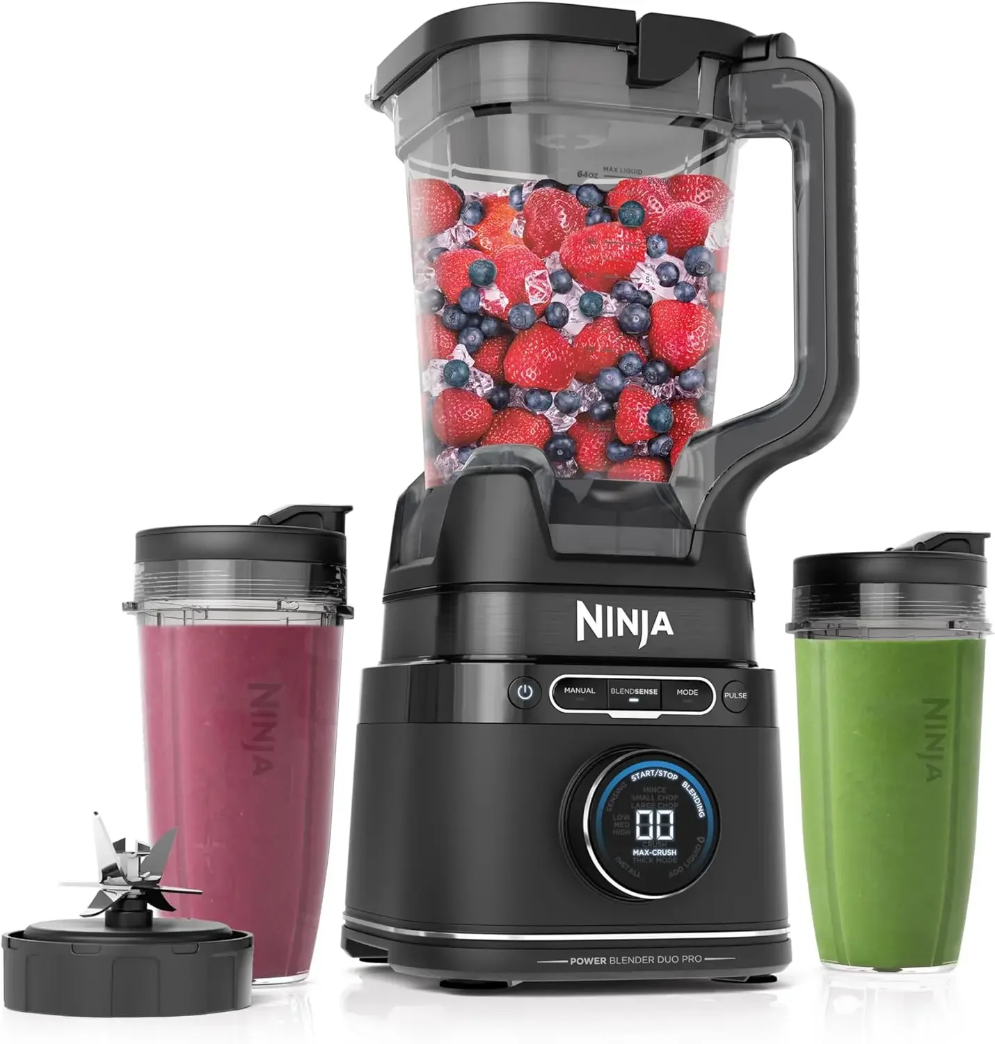 NEW Detect Duo Power Blender Pro + Single Serve, BlendSense Technology, Blender For Smoothies, Shakes & More, 1800 Watts