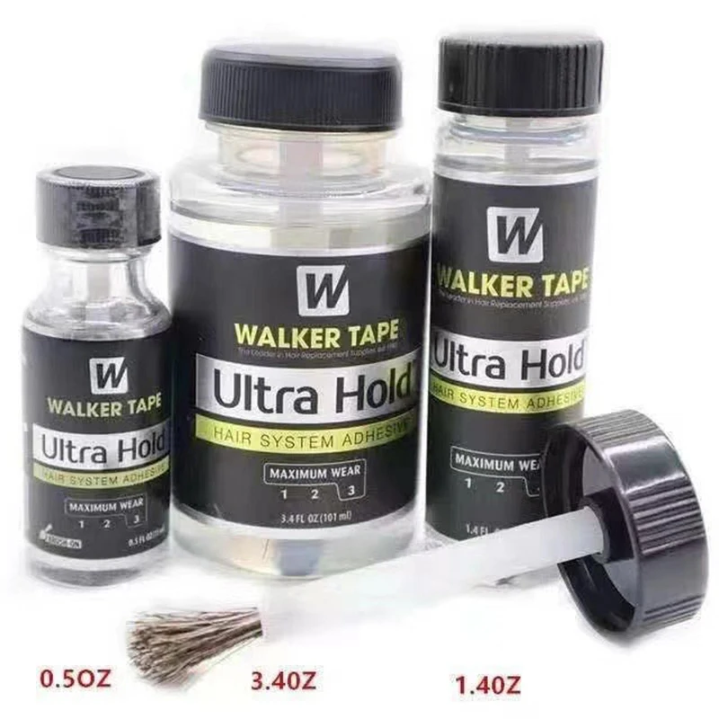 1 Flasche Ultra Hold Kleber 101ml Pinsel Spitze Perücke Silikon kleber für Perücke/Toupet/Verschluss